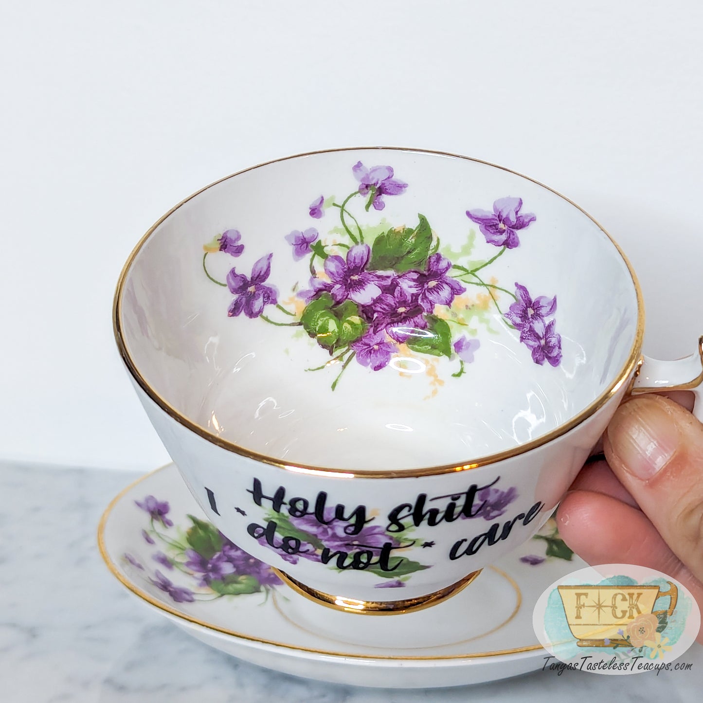 Holy Shit I Do Not Care teacup set