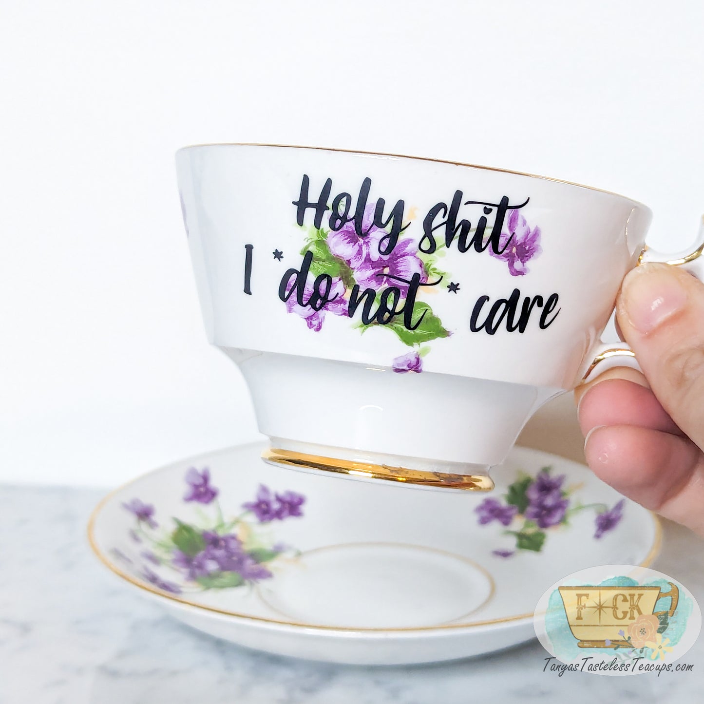 Holy Shit I Do Not Care teacup set