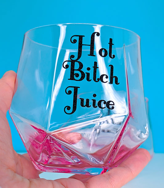 Hot Bitch Juice stemless wine glass